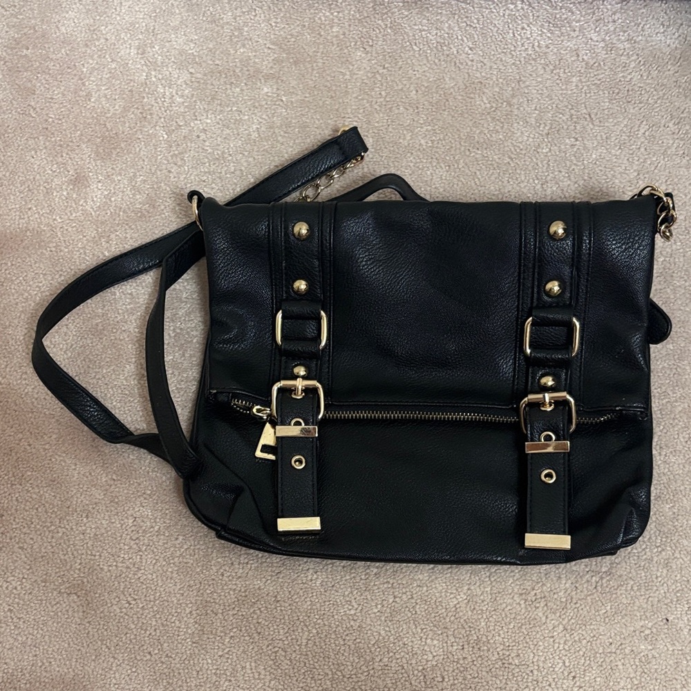 Call It Spring Black Leather Shoulder Bag
